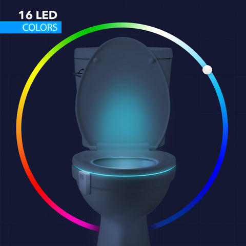 Advanced 16-Color Infrared-Sensor LED Toilet Light, Internal Memory, Light Detection (White)