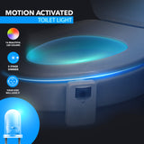 Advanced 16-Color Infrared-Sensor LED Toilet Light, Internal Memory, Light Detection (White)