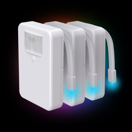 Advanced 16-Color Infrared-Sensor LED Toilet Light, Internal Memory, Light Detection - 3 pack