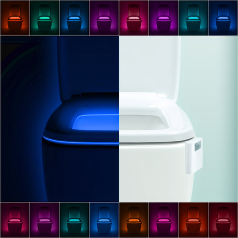 Advanced 16-Color Infrared-Sensor LED Toilet Light, Internal Memory, Light Detection (White)